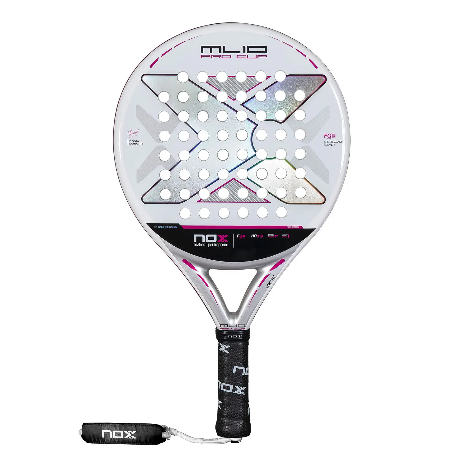 NOX ML10 Pro Cup Silver by Miguel Lamperti padel racket